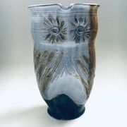 Vintage Studio Art Pottery Owl Decanter Jug by Tavares, 1970s