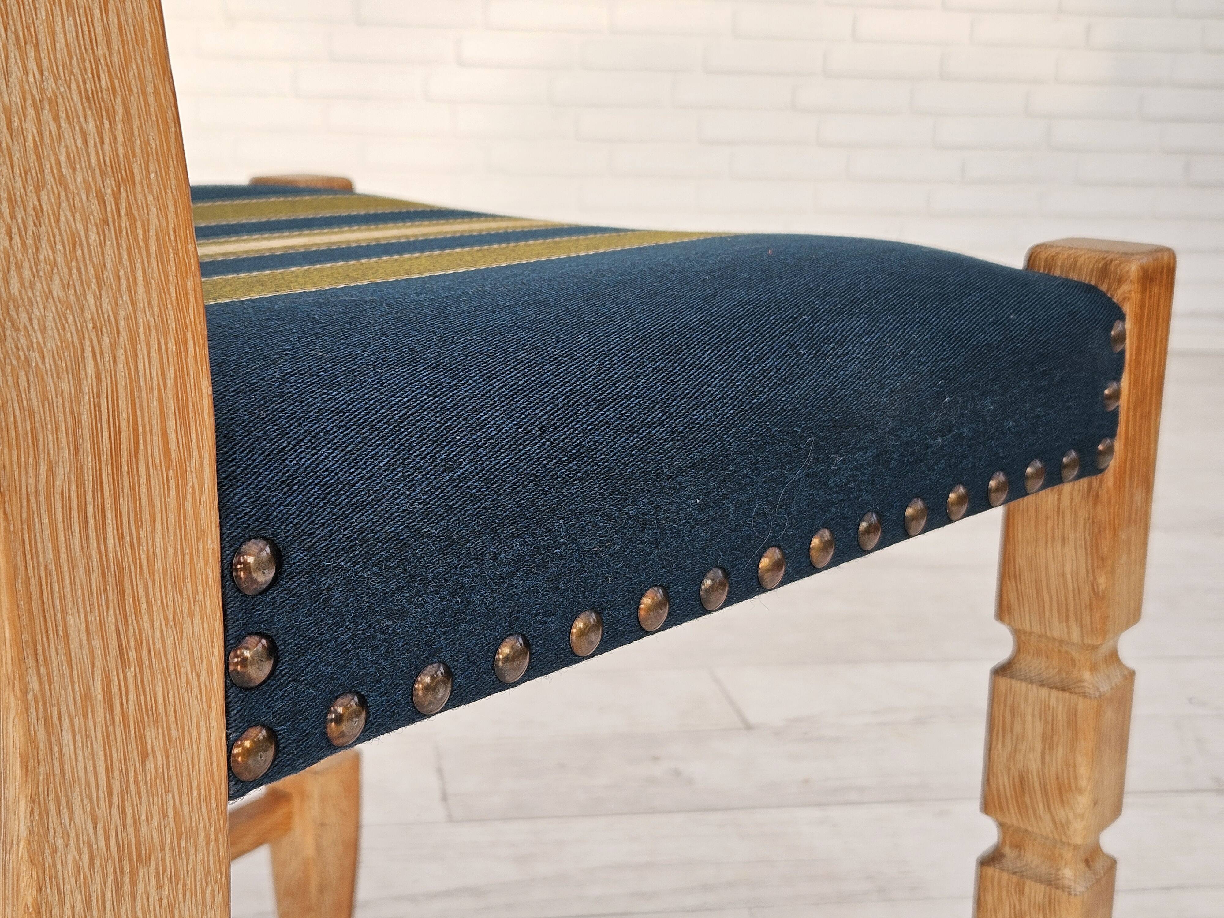 1970s, set 6 pcs of Danish dinning chairs, original good condition, furniture wool.