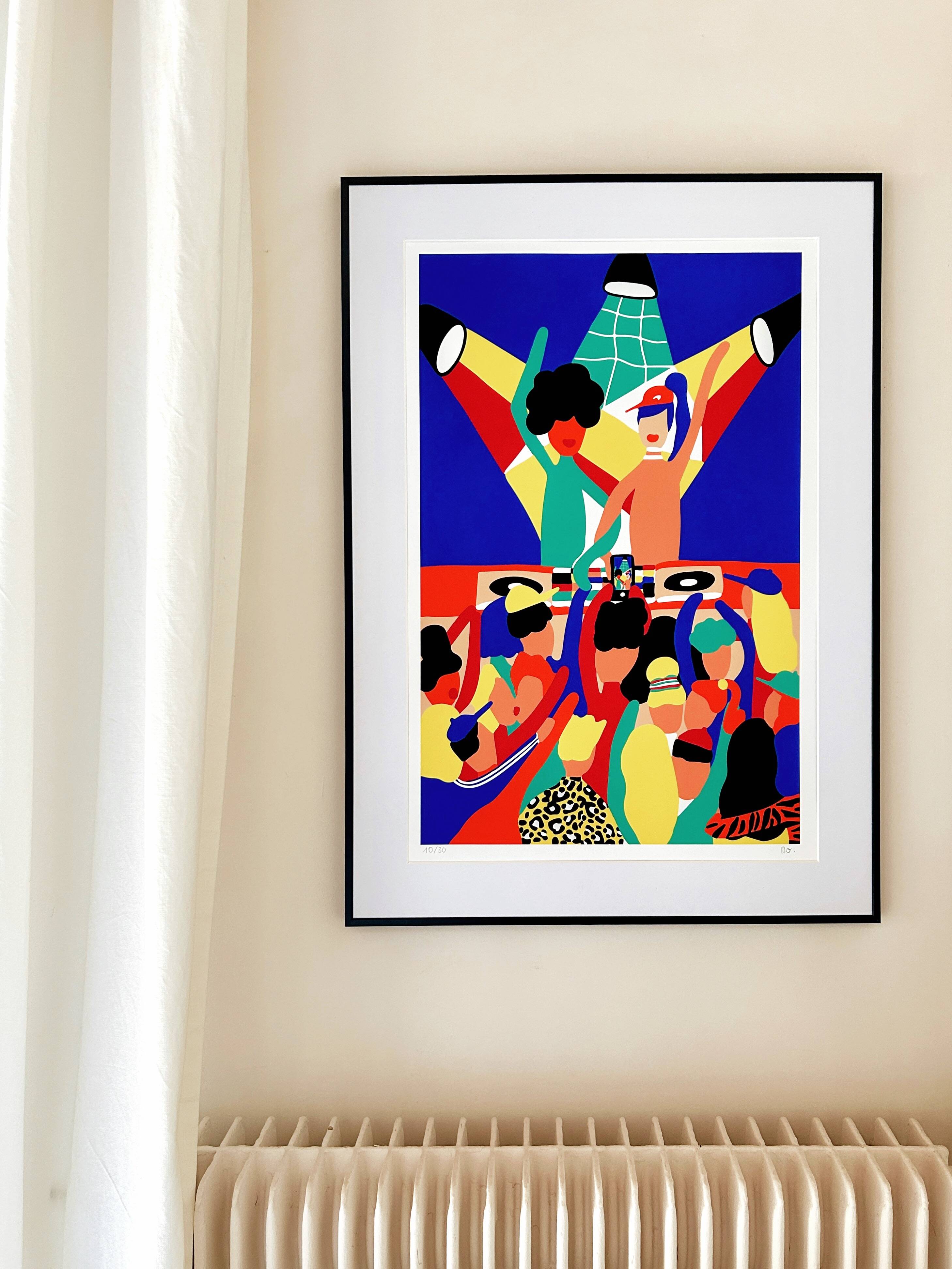 Art poster, signed and numbered by the artist, Couleurs et Fête