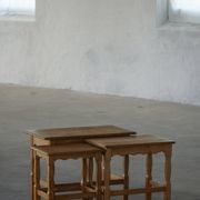 Nesting tables in oak, made by a Danish cabinetmaker, mid-century modern, 1960s.