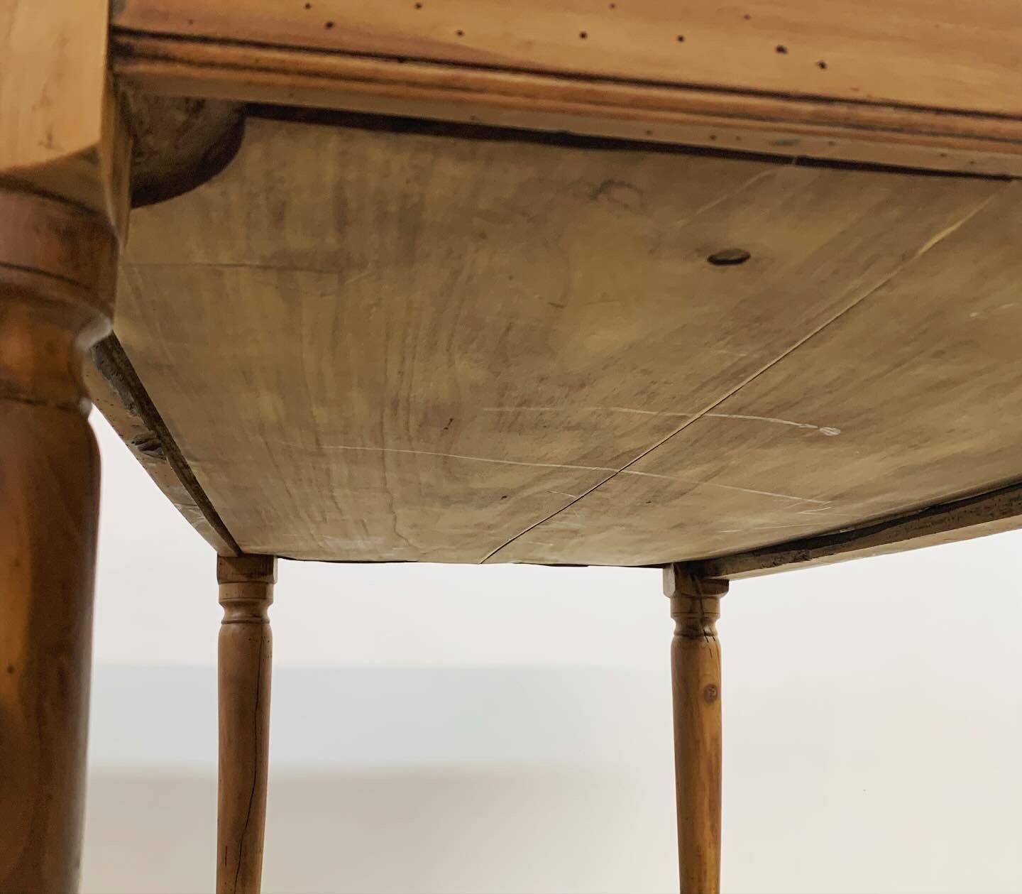 Old walnut farm table with pulls