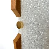 Vintage wall lamp perspex and wood