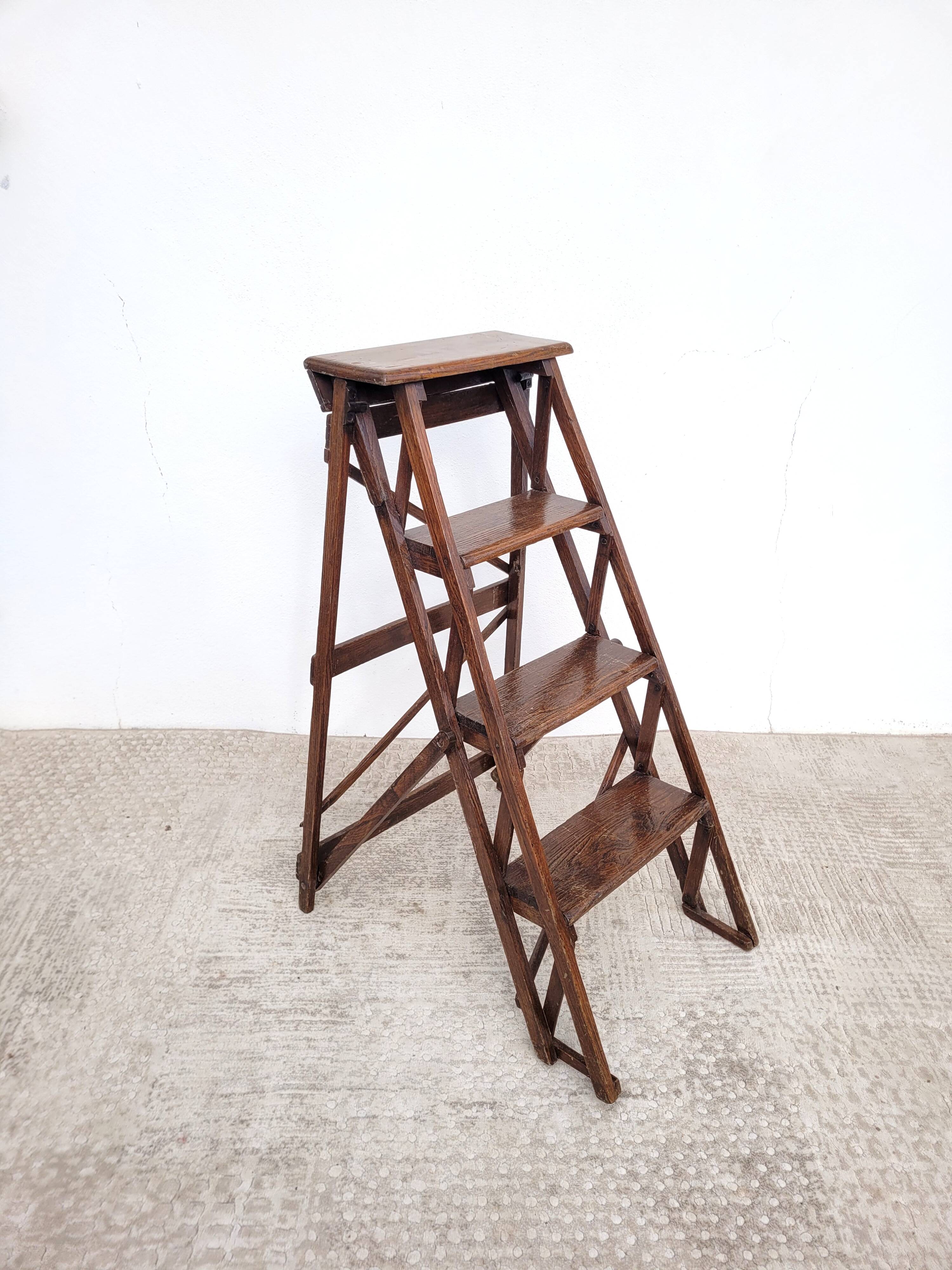 Old small folding painter's stepladder ladder