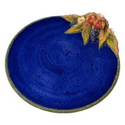 Large decorative plate in glazed ceramic signed Laurence Saint-Amour.