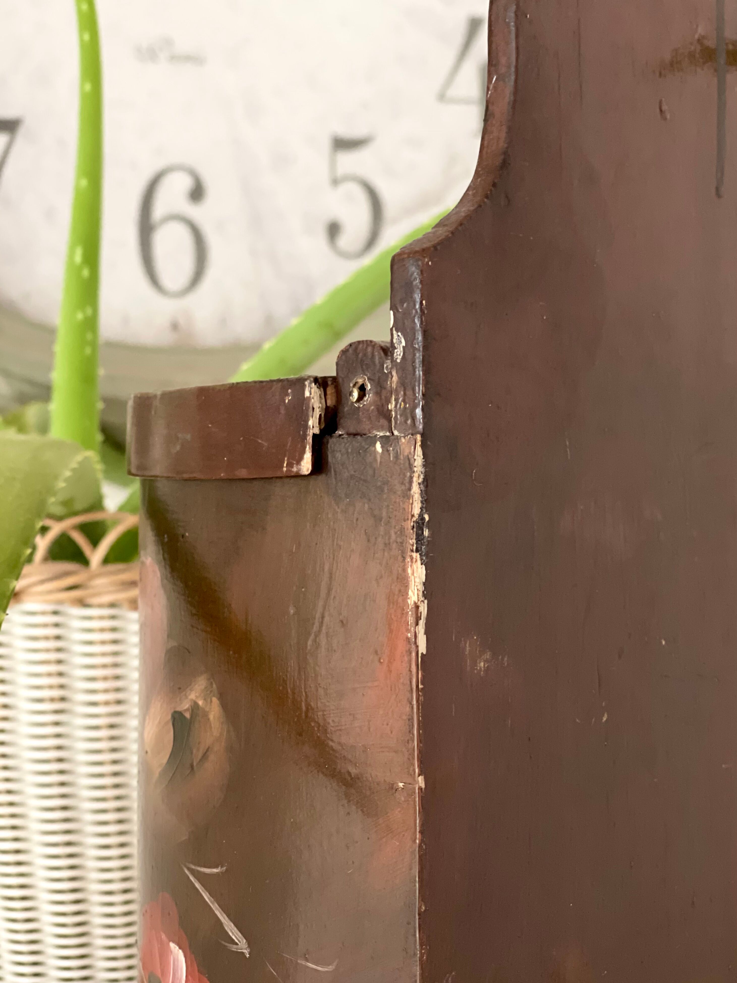 Old painted wooden box