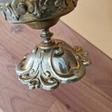 Plafonnier en métal doré et verre taillé style Louis XV