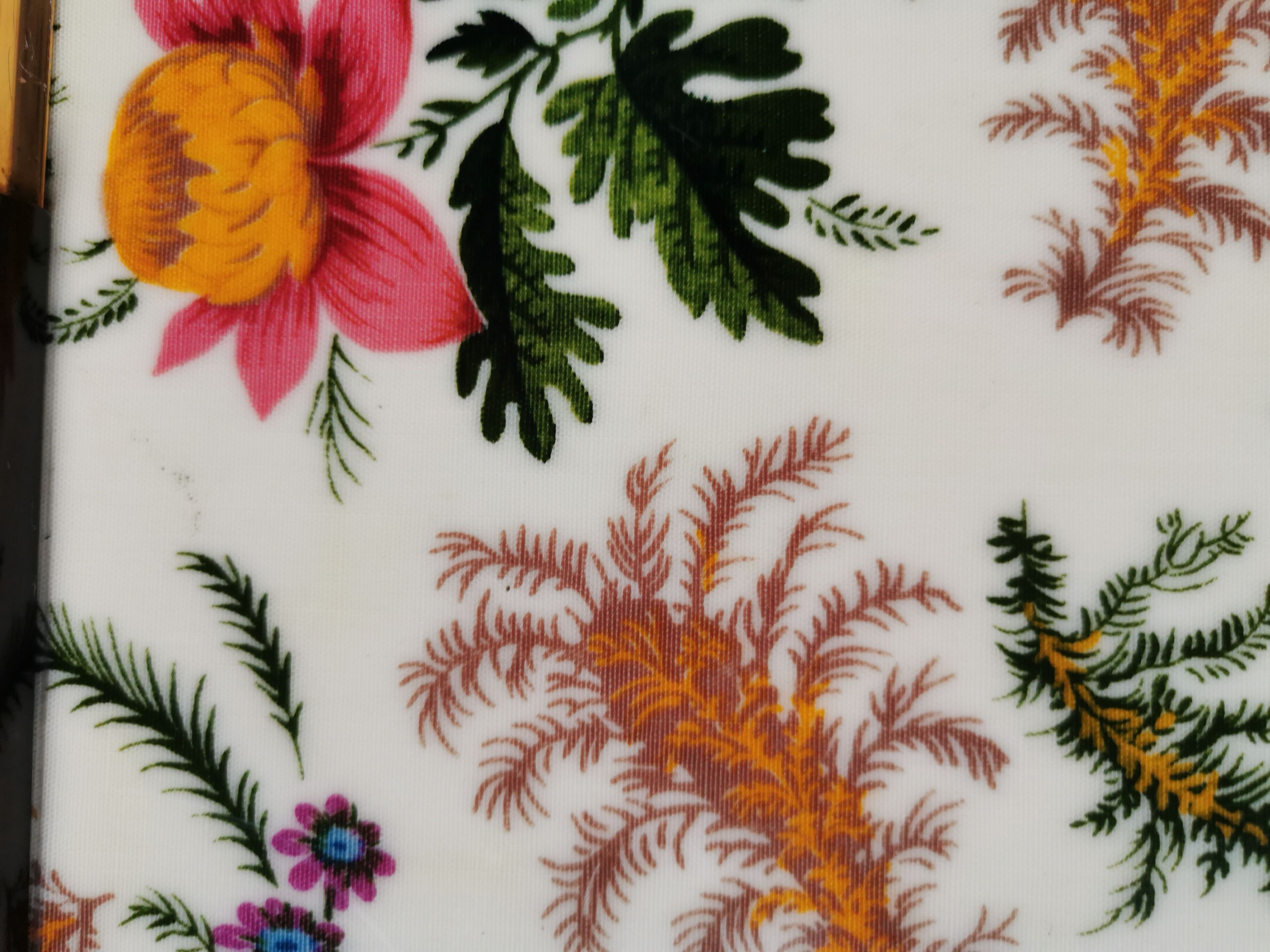 Vintage gold metal flowers tray