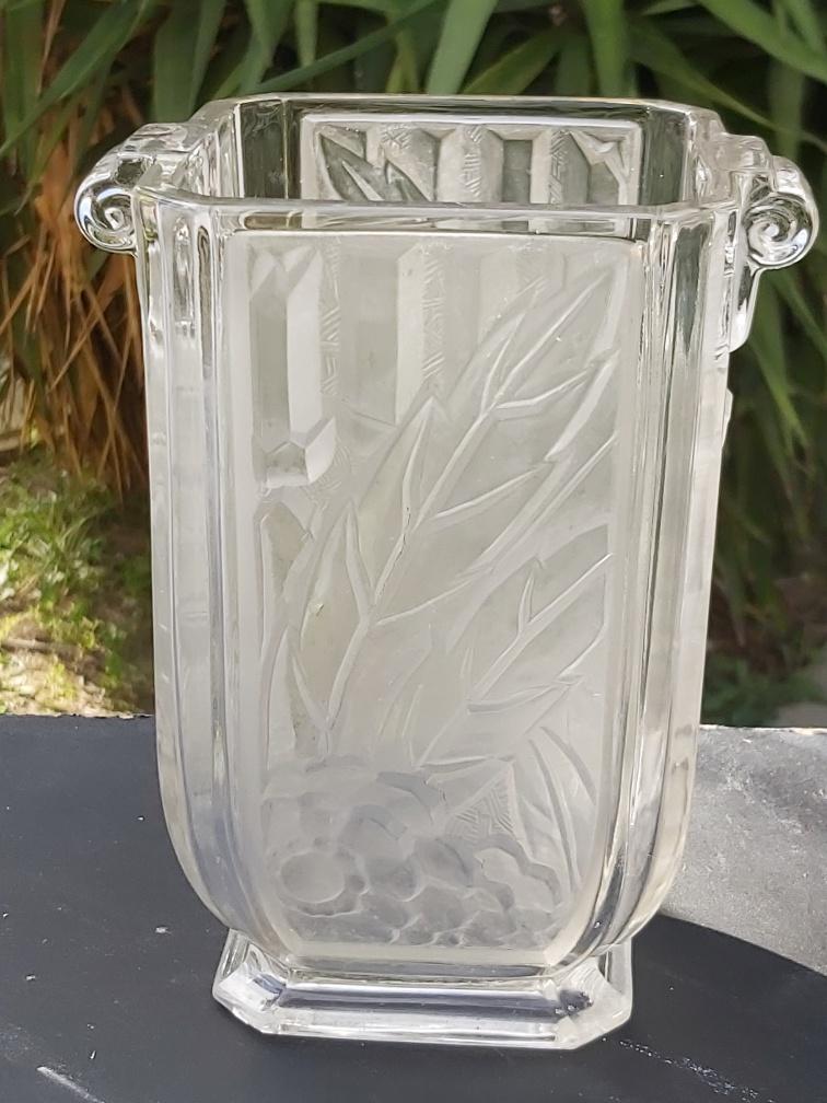 Glass Vase Art Deco Czechoslovakia Spip