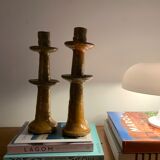 Pair of large tamegroute candle holders