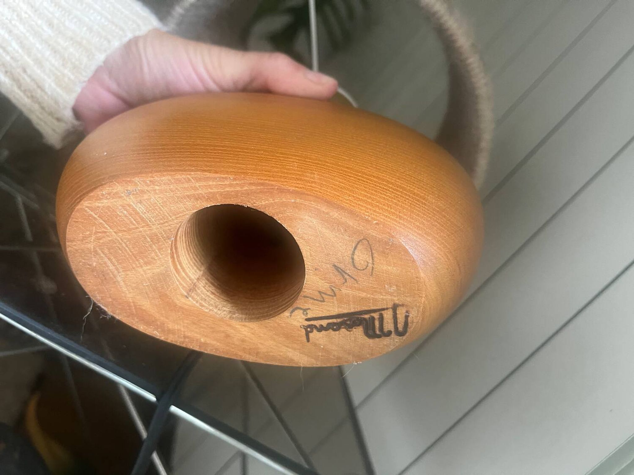 Vintage elm lamp