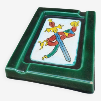 Ashtray with playing card decoration