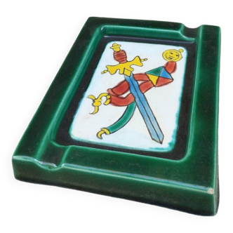 Ashtray with playing card decoration