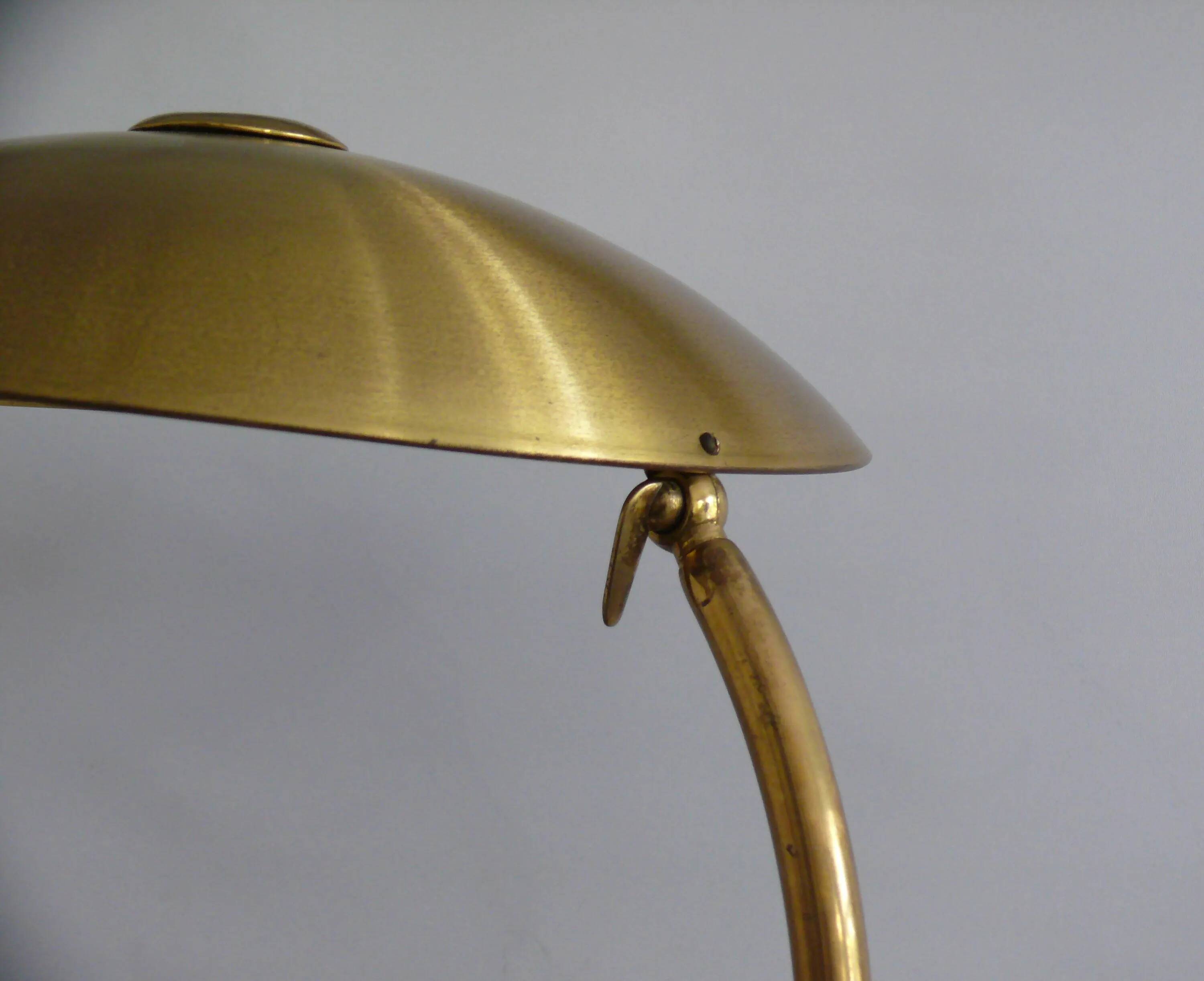 Large brass table lamp, Egon Hillebrand, 1930s