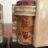 Pair of Art Deco marble book clamts