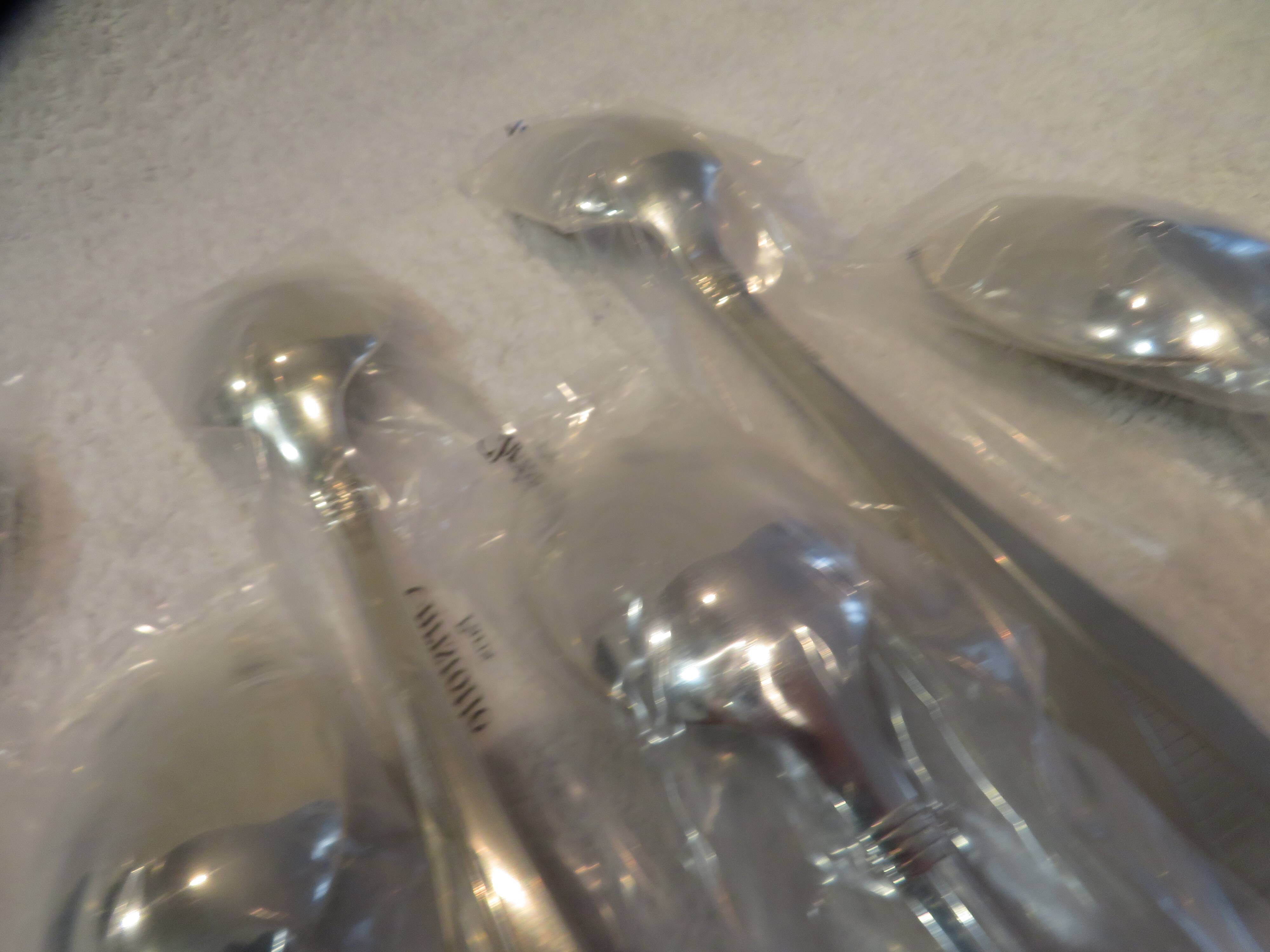 6 silver-plated soup spoons by Christofle Atlantide in blister pack