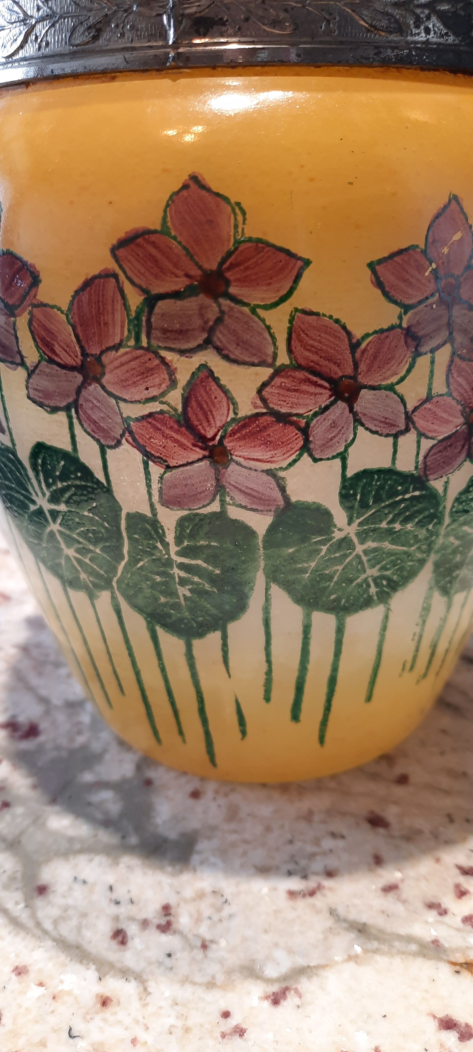 Art nouveau glass cookie jar