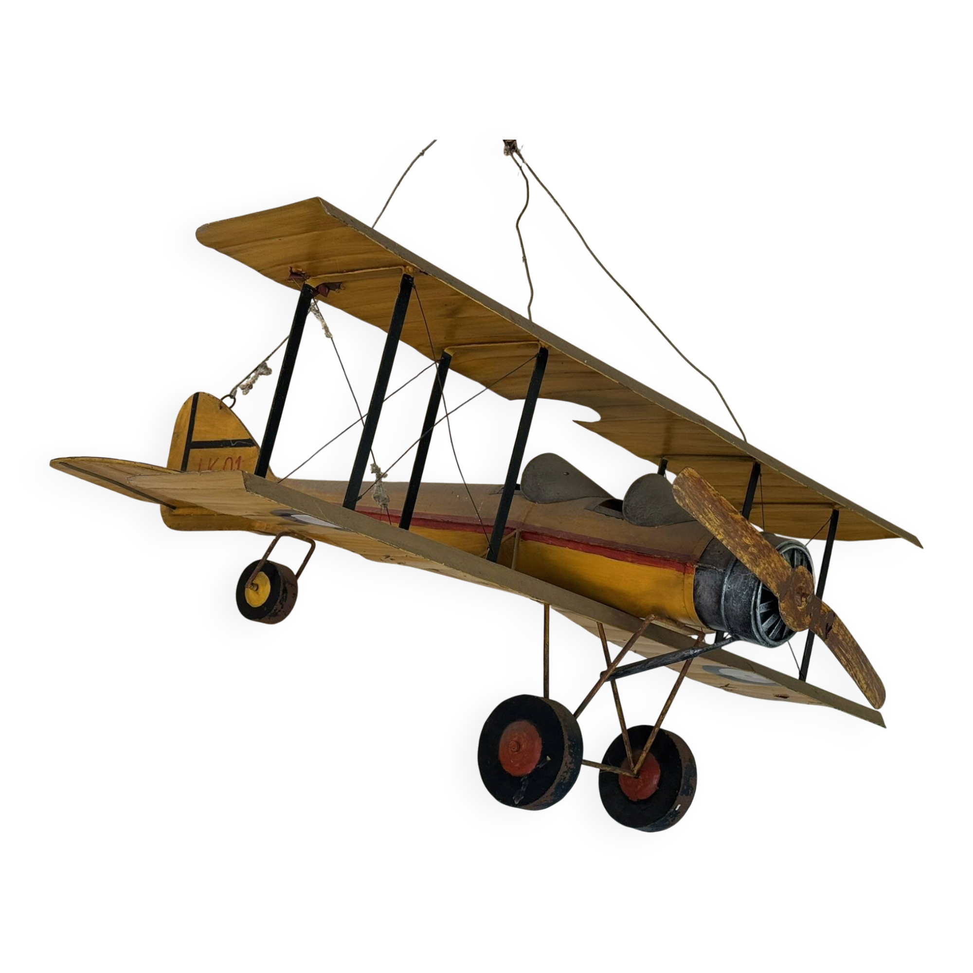 Extra Large Vintage Metal Airplane - K3215