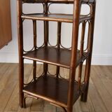 Rattan side table / bedside table bamboo style rattan bedside table bamboo style 70s