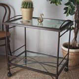 Vintage metal and glass server