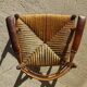 old armchair with leather armrests, from the 19th century