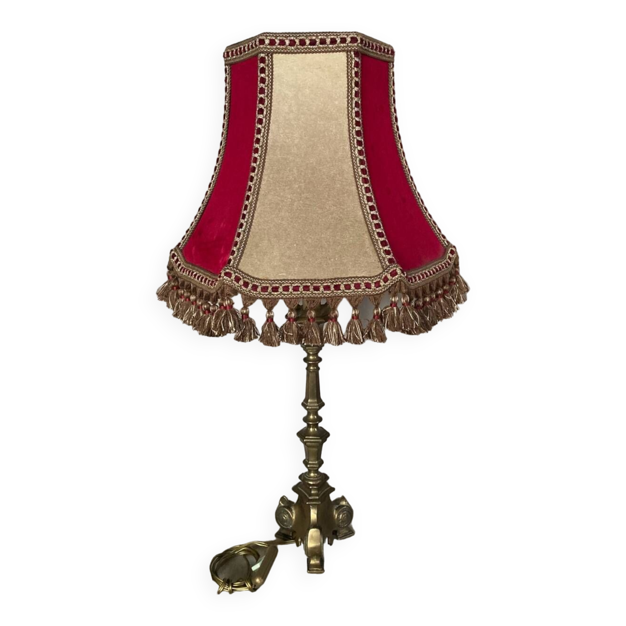 Pic candle living room lamp in solid brass, 20th century
