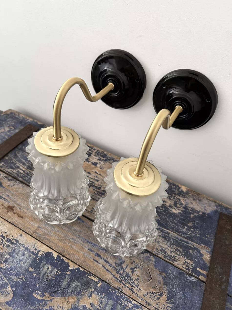 Art Deco glass wall lights