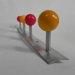 Wall-mounted coat rack with colored balls, 1950s