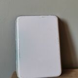 Blue and white vintage enamelled metal dish