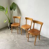 Set of three bistro chairs