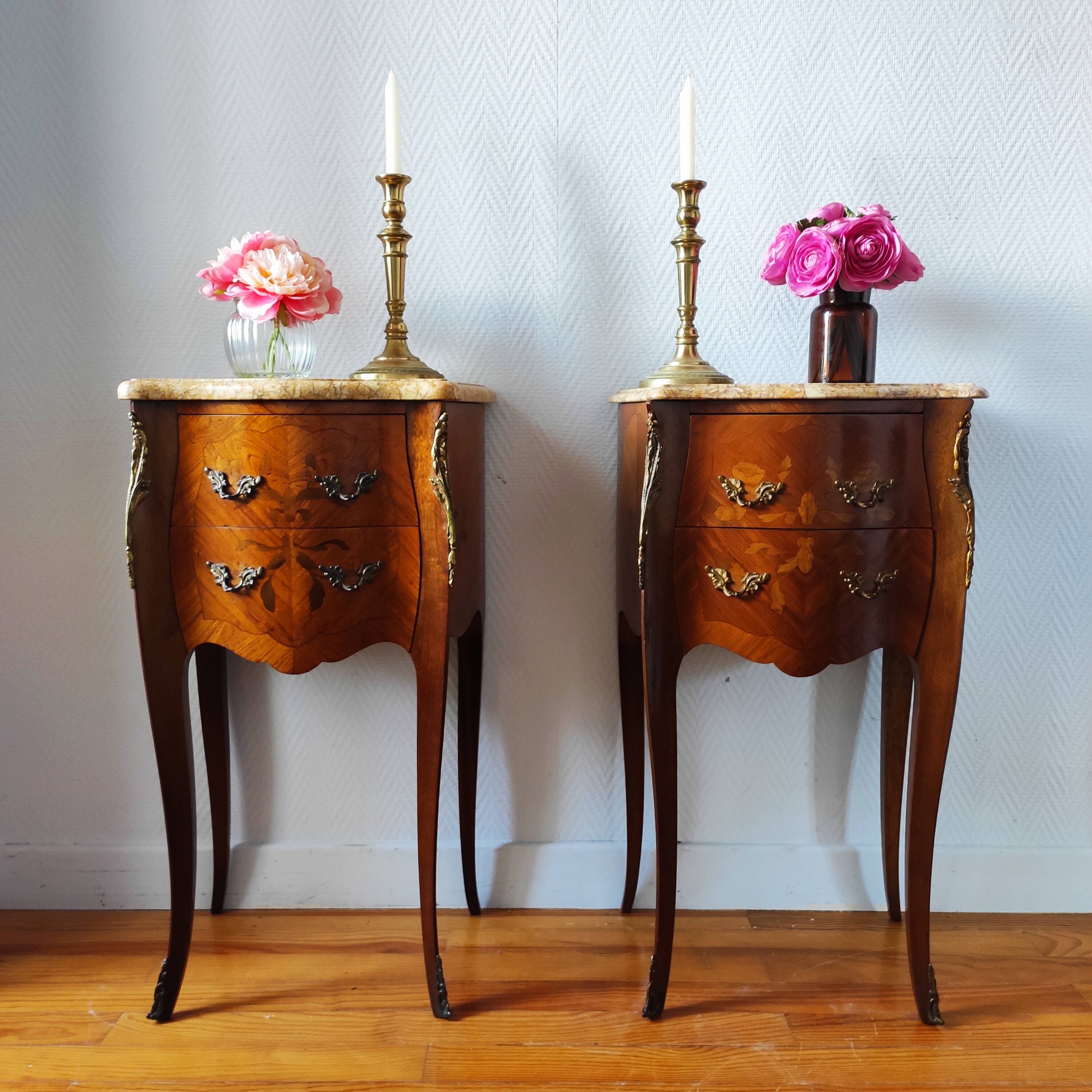 Pair of Louis XV style bedside tables