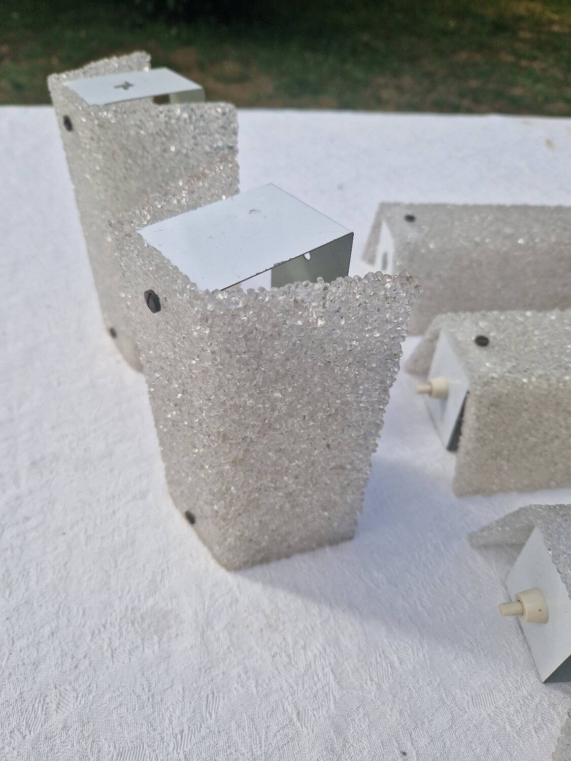 Lot of 5 Vintage Perspex Wall Lights from the 60s and 70s