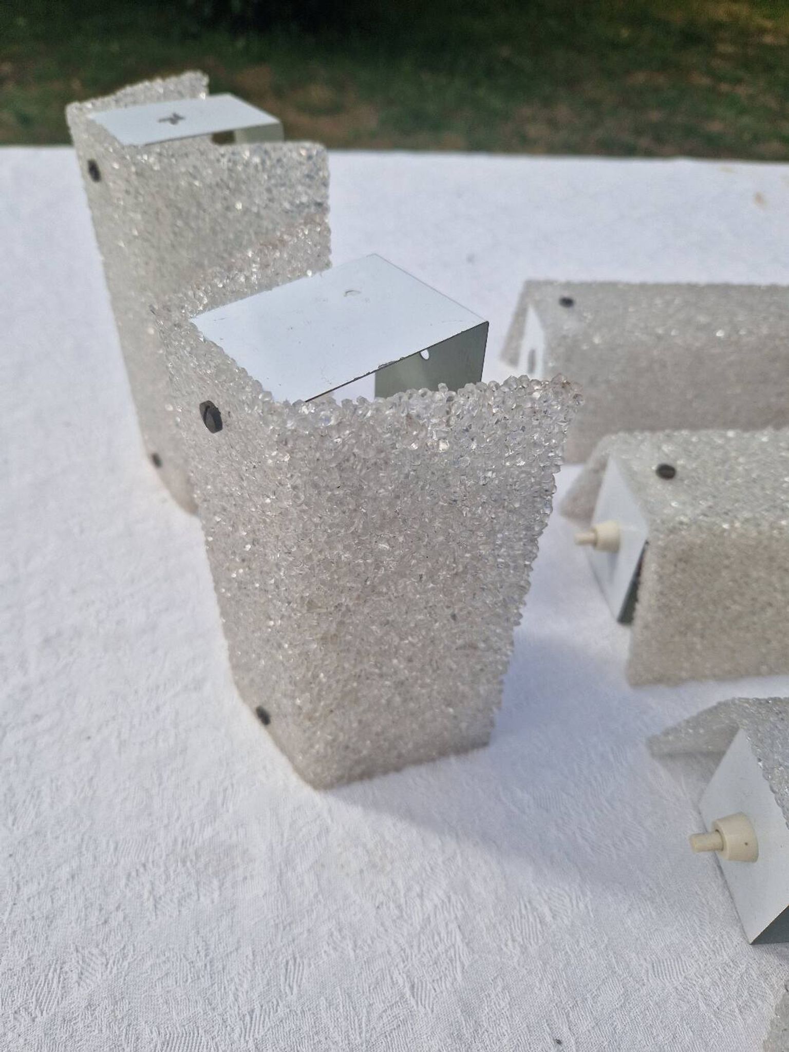 5 perspex wall lights, 1960s-70s
