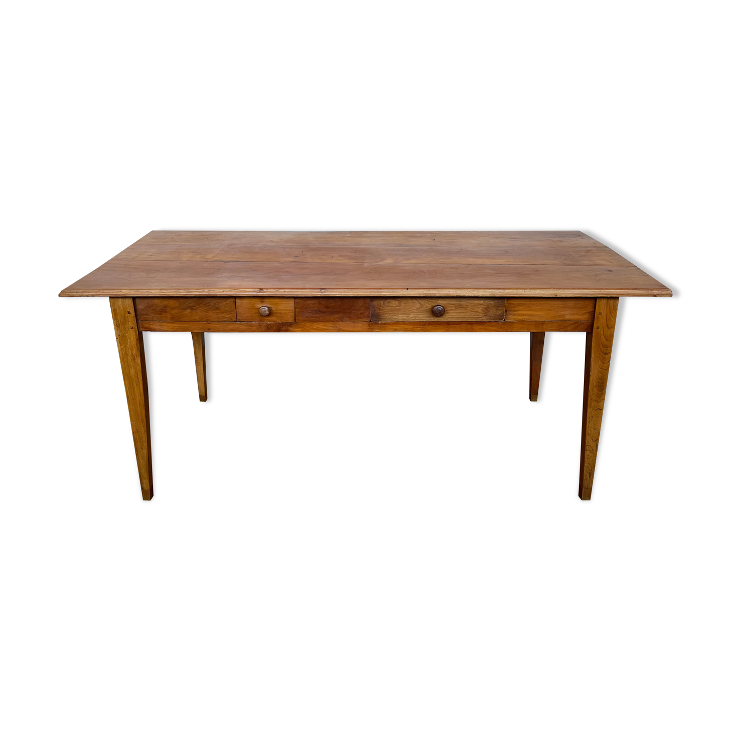 Old farmhouse table early XXth legs spindles solid wood
