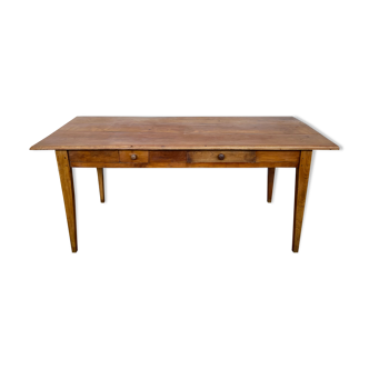 Ancienne table de ferme début XXème pieds fuseaux bois massif