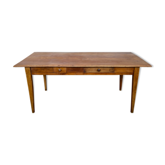 Old farmhouse table early XXth legs spindles solid wood