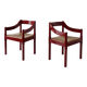 2 red Vico Magistretti “Carimate” style armchairs | Italy | 1970s