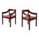 2 red Vico Magistretti “Carimate” style armchairs | Italy | 1970s