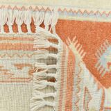 4x6 Oushak Light Blue & Beige Vintage Rug, 127x197Cm