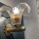 Venetian Murano Glass Brass Sconces Set of 2 1960’s