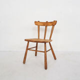 Chaise à dossier en fuseau scandinave en bouleau dans le style d’Ingvar Hildingson, Suède Années 1950