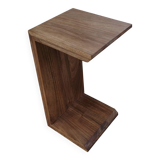 Table d'appoint, chevet contemporain en noyer massif