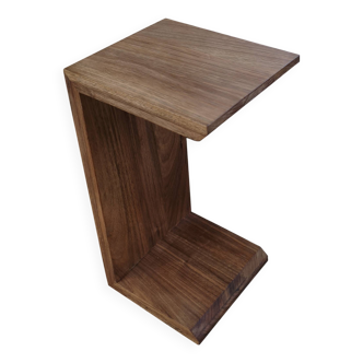 Table d'appoint, chevet contemporain en noyer massif