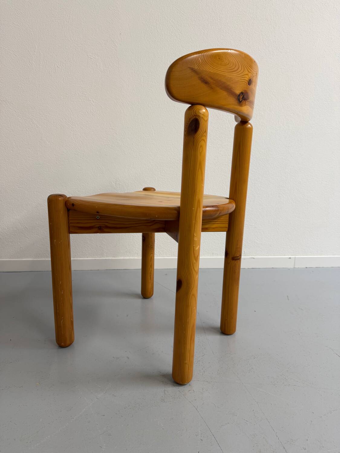 Set of 6 solid pine chairs, Scandinavian design, Reiner Daumiller