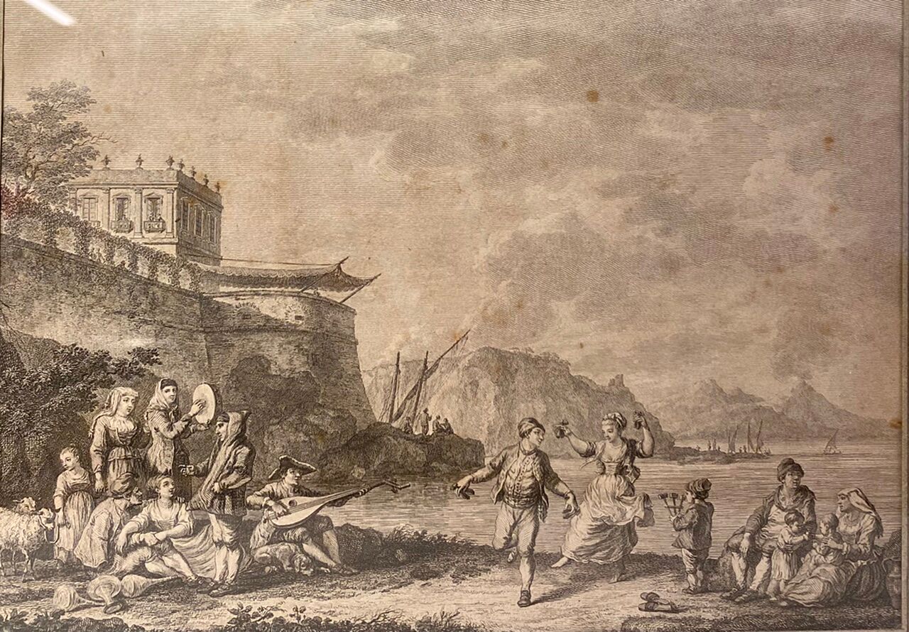 Lithographed plate, the troubadours, nineteenth century