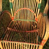 Australian Art Deco rattan conservatory armchair.