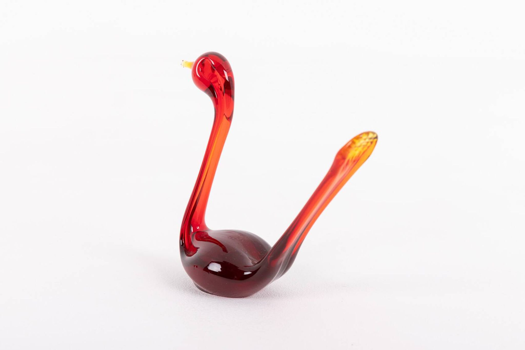 Sculptures d'oiseaux en verre artistique suédois de Bergdala, années 1970.