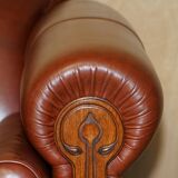Vintage leather canapé in Art Nouveau style