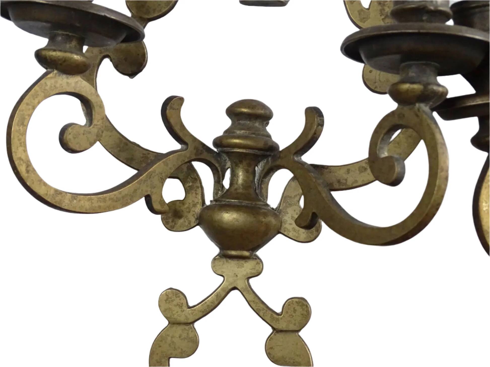 Paire d'appliques murales vintage en laiton