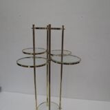 table, end table in gold metal and glass