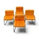 Yves Christin, 4 chairs model Storm, 1970s